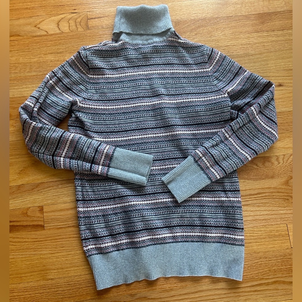 Women’s Cotton/Cashmere Sweater Fair Isle Turtleneck